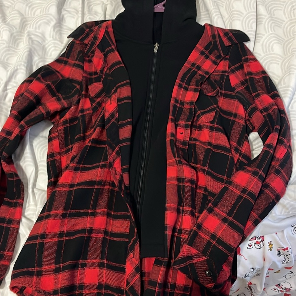 Plaid zip up hoodie